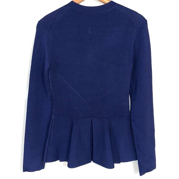 NWT The Fold London Drayton Peplum Knitted Jacket in Indigo Size Small - Picture 13 of 16